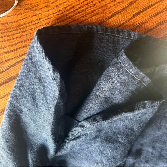 J.Crew Relaxed Short Sleeve Baird McNutt 100% Irish Linen dress in Navy, XXS - Picture 9 of 12